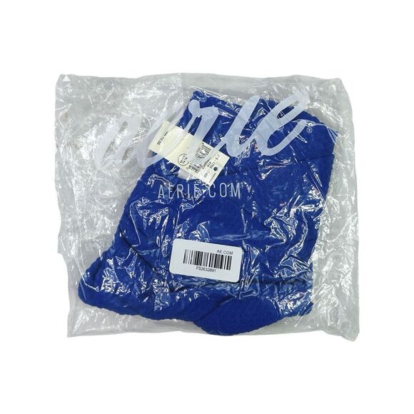 aerie Blue High Cut Cheeky Bikini Bottom - Size Large - Picture 3 of 3